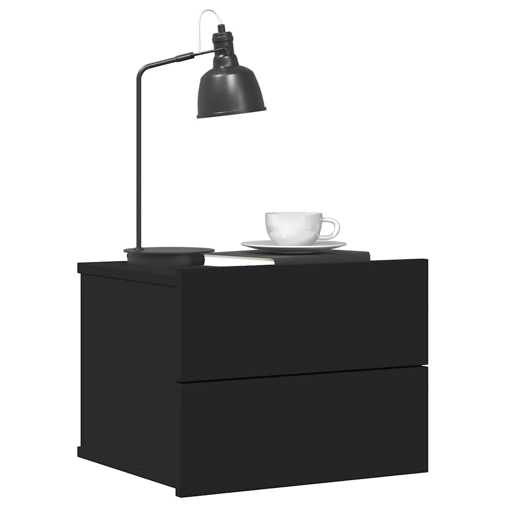 HKH Mesa de Cabeceira em Derivados de Madeira - Preto