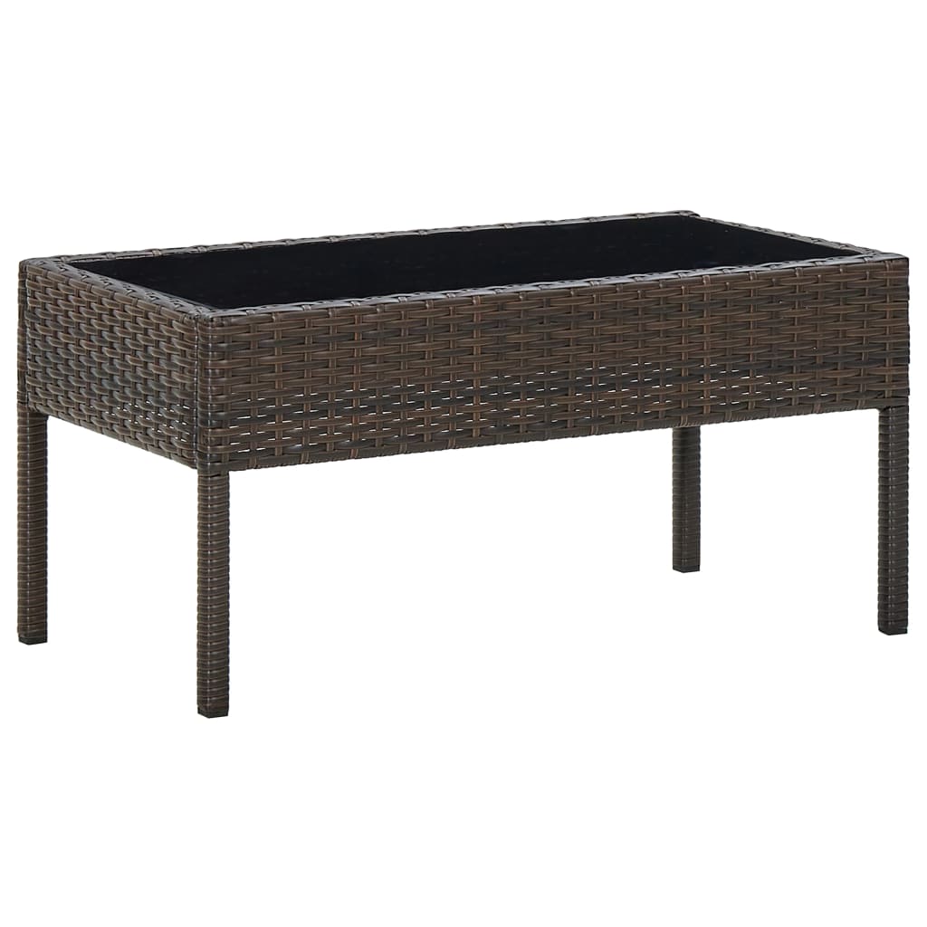 HKH Mesa de Jardim 75x40x37 Vime Pe Castanho - Marrom