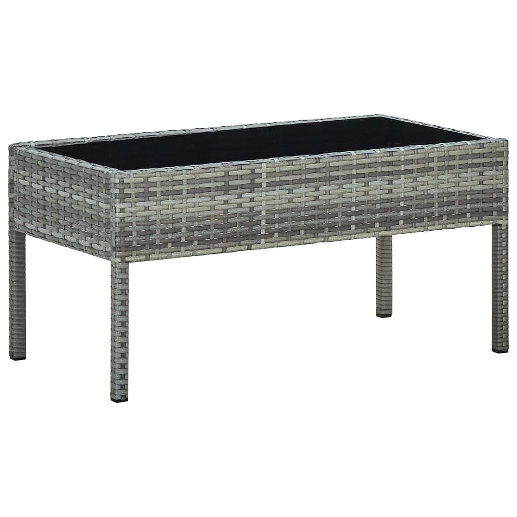 HKH Mesa de Jardim 75x40x37 Vime Pe - Cinzento