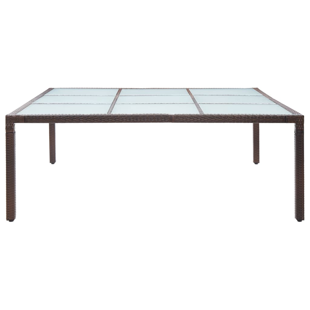 HKH Mesa de Jantar para Jardim 200x200x74 Cm Vime Pe Castanho - Marrom