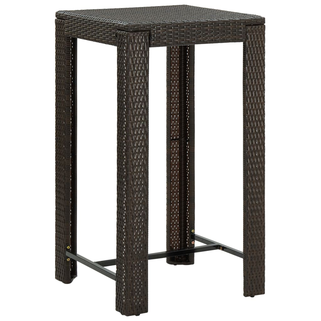 HKH Mesa de Bar para Jardim 60,5x60,5x110,5 Cm Vime Pe Castanho - Marrom
