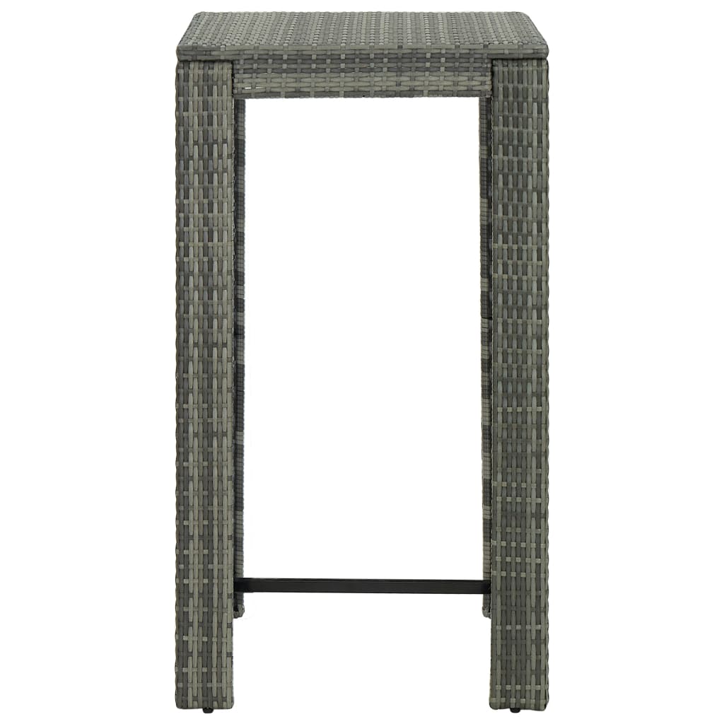 HKH Mesa de Bar para Jardim 60,5x60,5x110,5 Cm Vime Pe - Cinzento