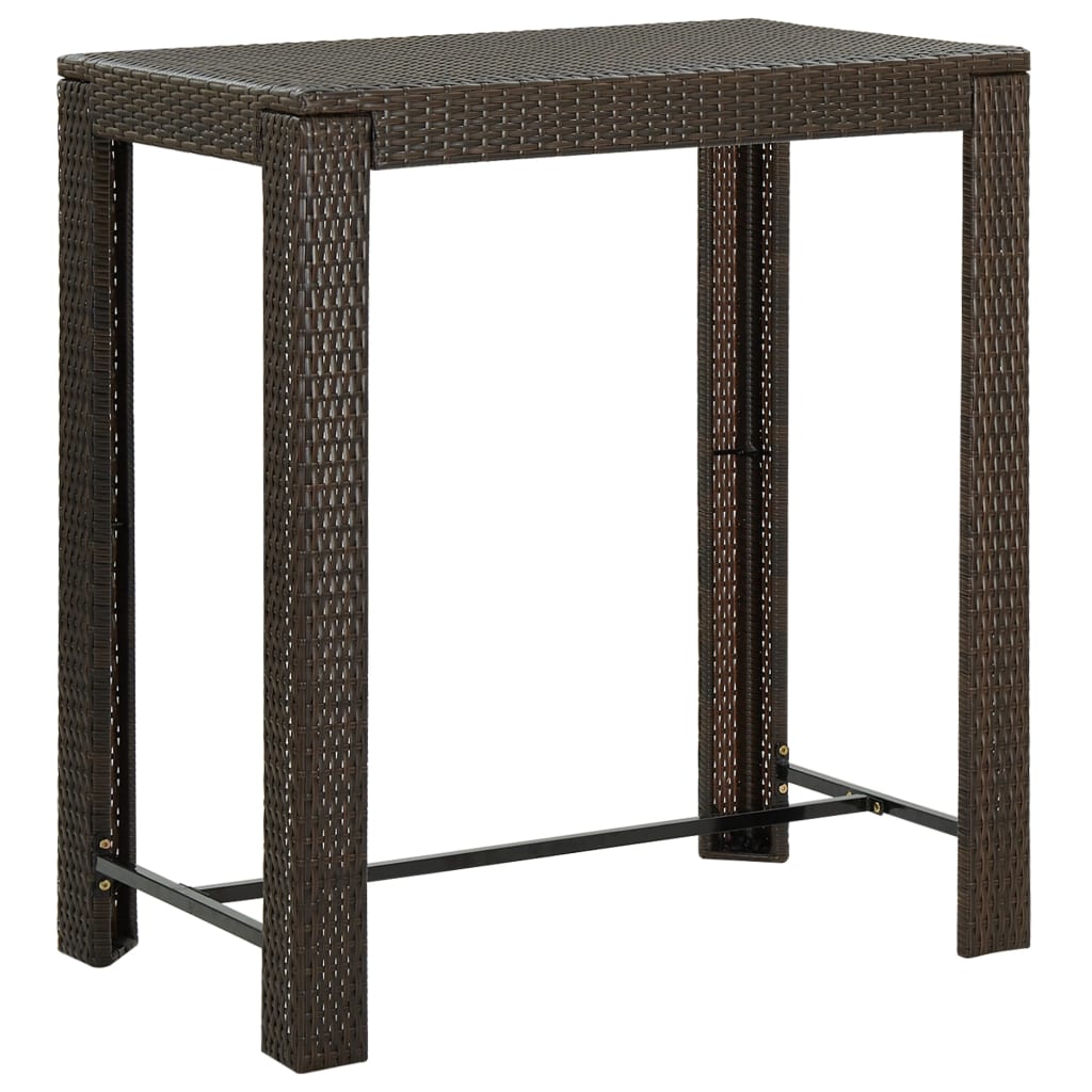 HKH Mesa de Bar para Jardim 100x60,5x110,5 Cm Vime Pe Castanho - Marrom