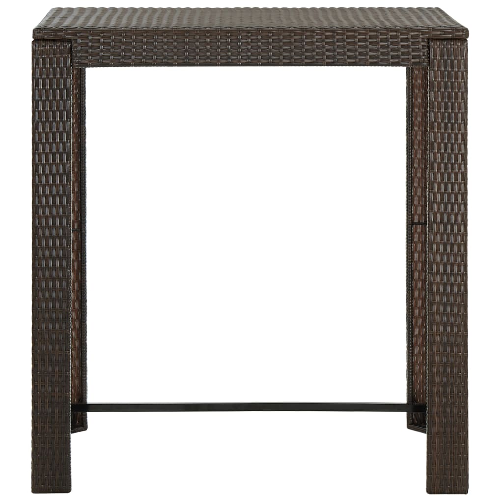 HKH Mesa de Bar para Jardim 100x60,5x110,5 Cm Vime Pe Castanho - Marrom