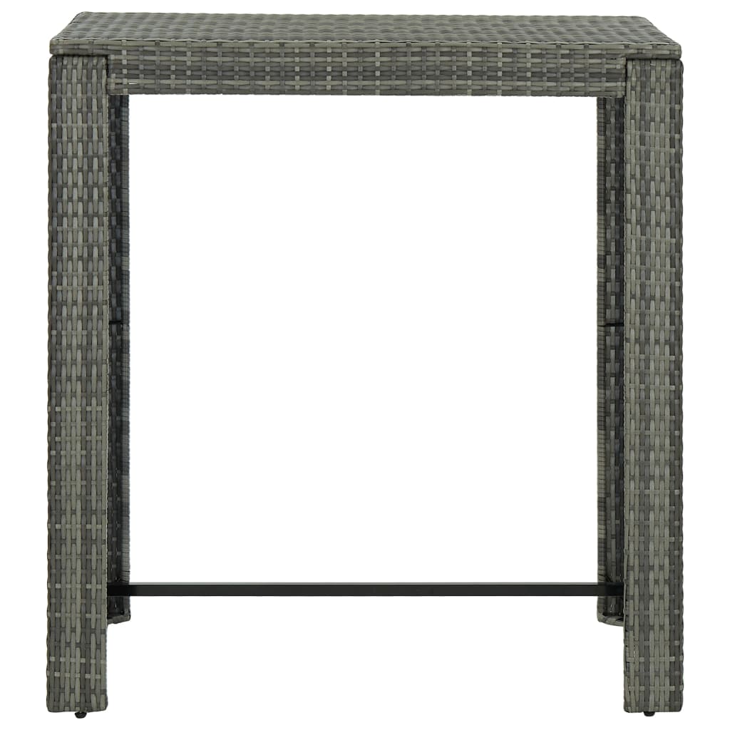 HKH Mesa de Bar para Jardim 100x60,5x110,5 Cm Vime Pe - Cinzento