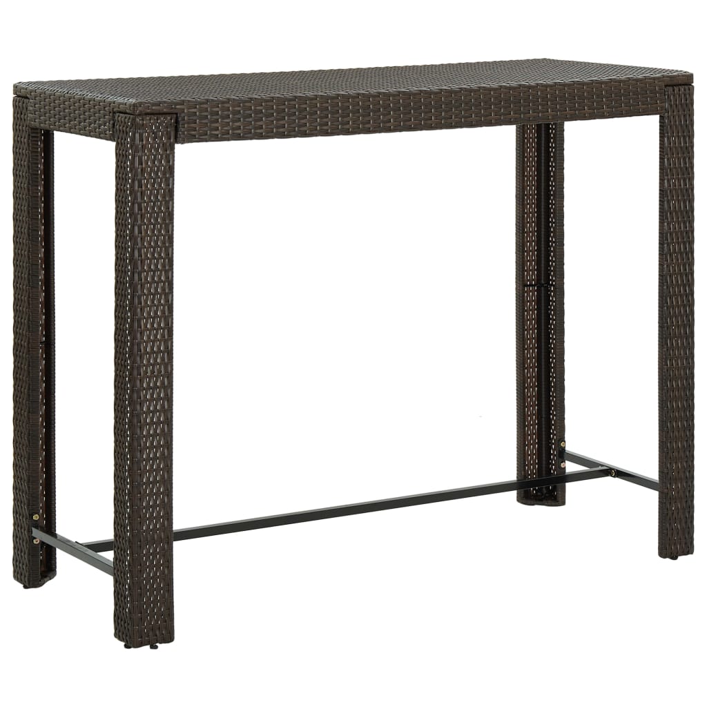 HKH Mesa de Bar para Jardim 140,5x60,5x110,5 Cm Vime Pe Castanho - Marrom