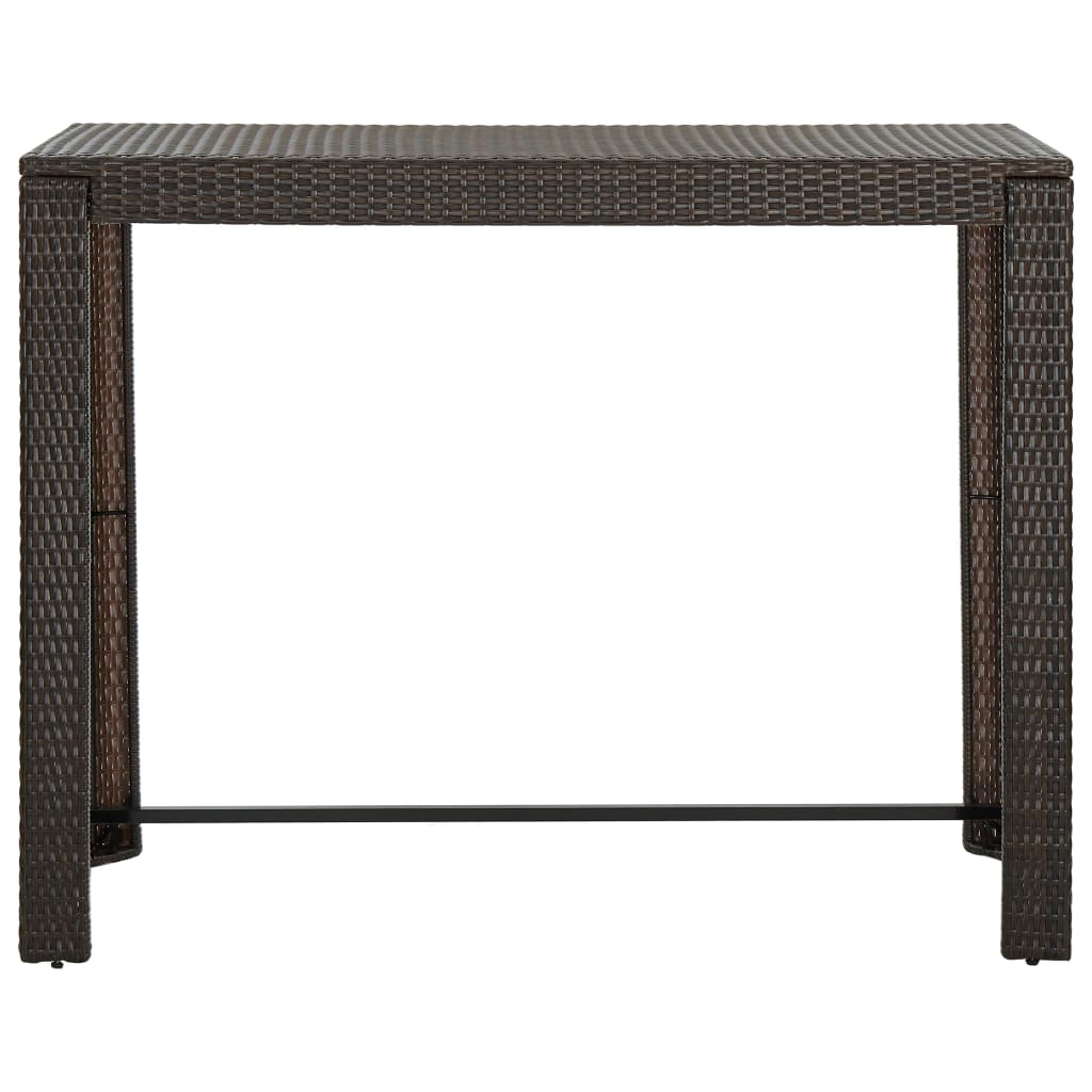 HKH Mesa de Bar para Jardim 140,5x60,5x110,5 Cm Vime Pe Castanho - Marrom