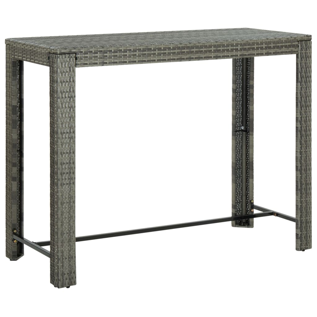 HKH Mesa de Bar para Jardim 140,5x60,5x110,5 Cm Vime Pe - Cinzento