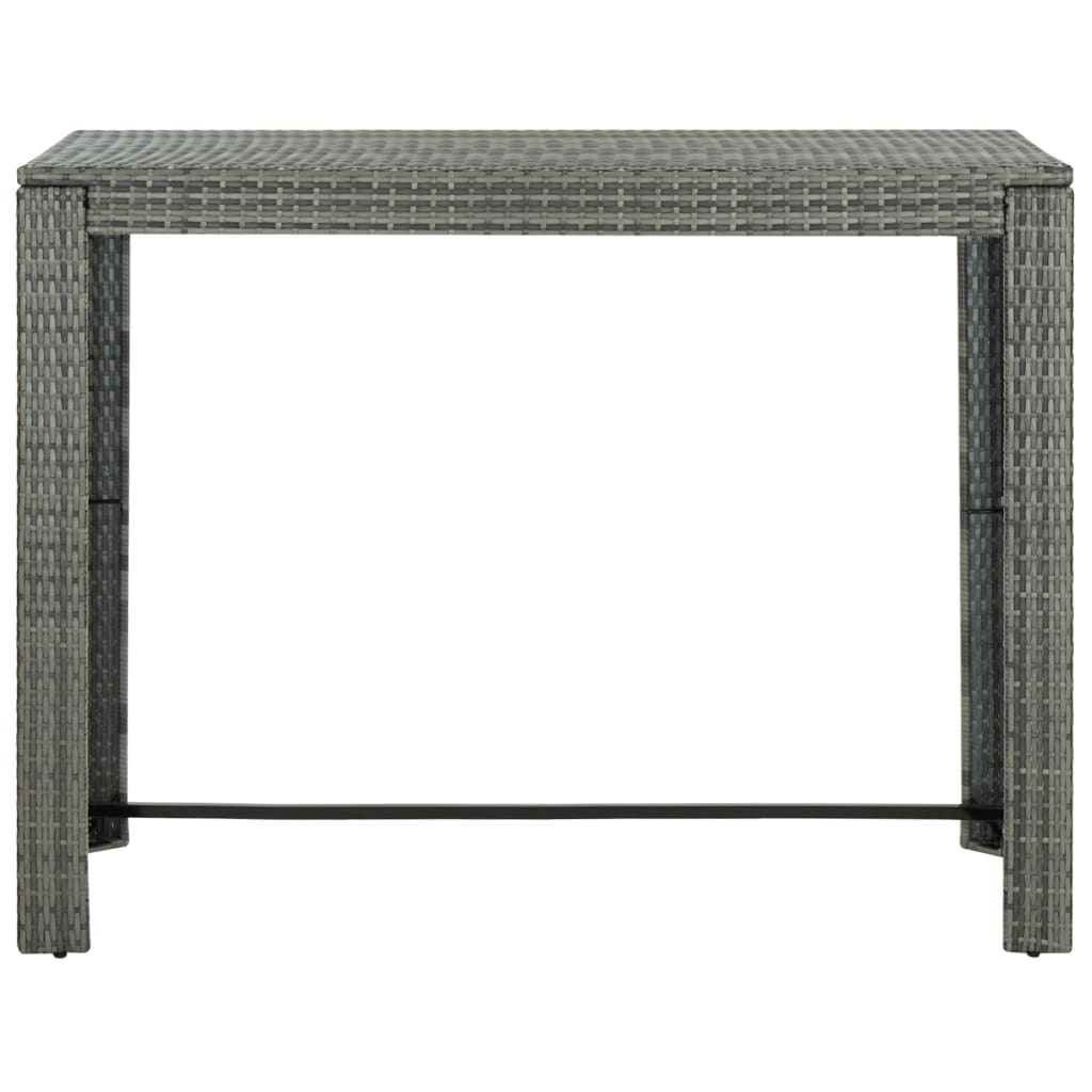 HKH Mesa de Bar para Jardim 140,5x60,5x110,5 Cm Vime Pe - Cinzento