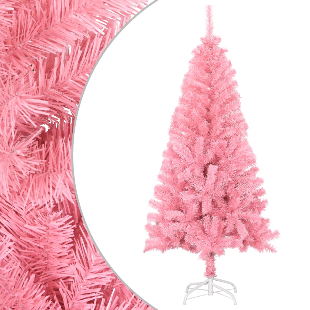 HKH Árvore de Natal Artificial com Suporte Rosa em PVC