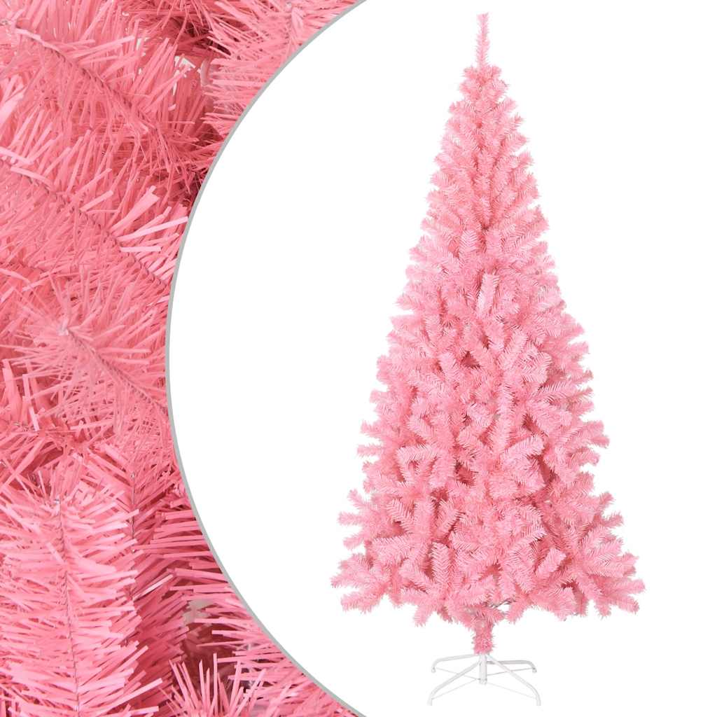 HKH Árvore de Natal Artificial com Suporte Rosa em PVC
