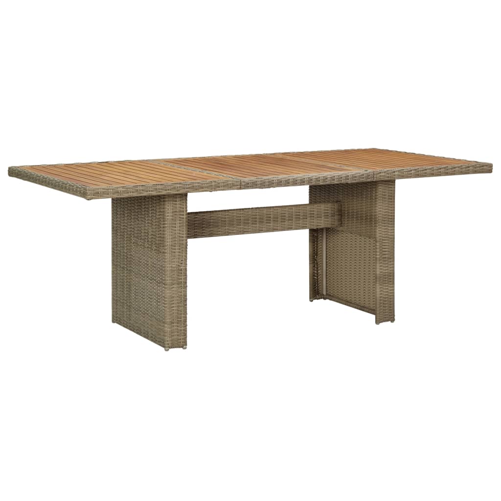 HKH Mesa de Jantar Jardim 200x100x74 Cm Vime Pe Castanho - Marrom