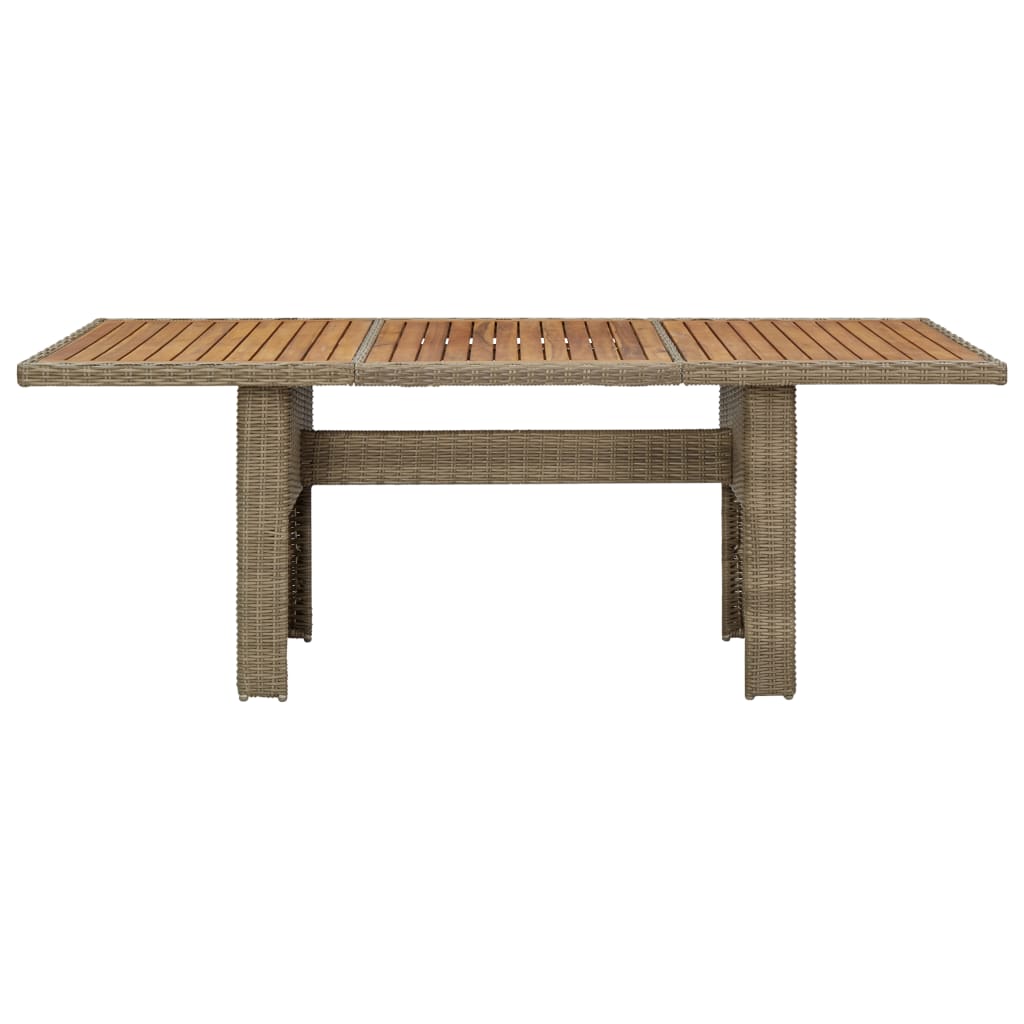 HKH Mesa de Jantar Jardim 200x100x74 Cm Vime Pe Castanho - Marrom