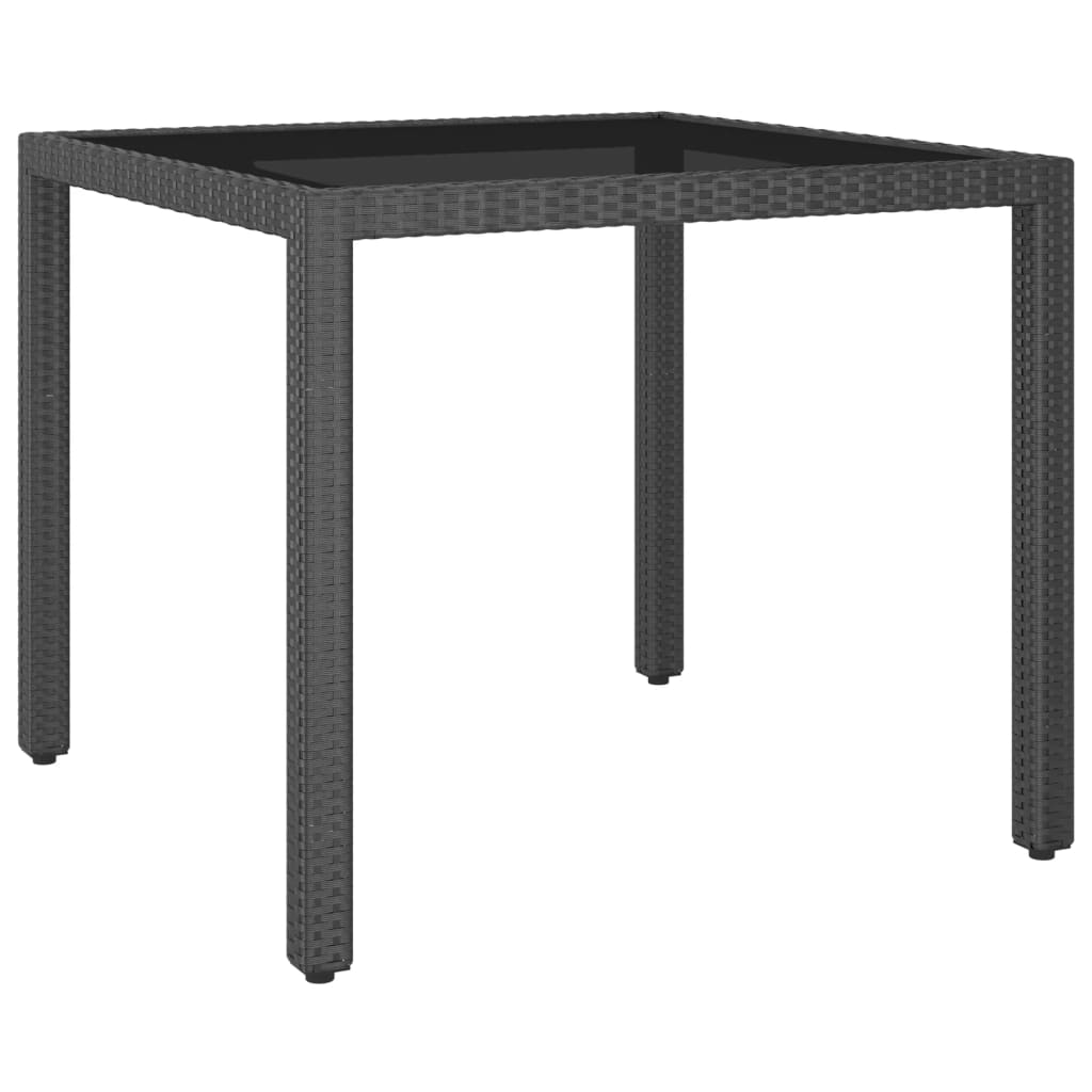 HKH Mesa de Jardim 90x90x75 Cm Vime Pe - Preto