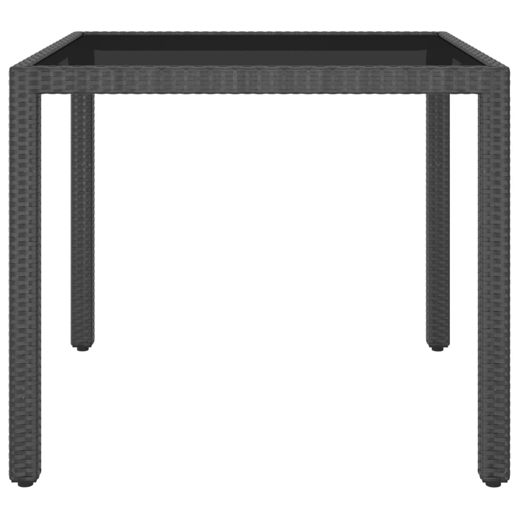 HKH Mesa de Jardim 90x90x75 Cm Vime Pe - Preto
