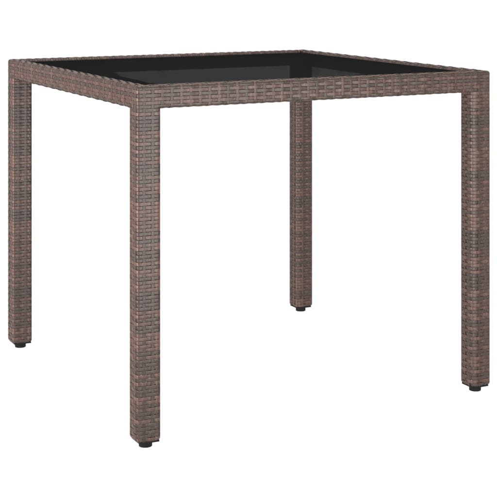 HKH Mesa de Jardim 90x90x75 Cm Vime Pe Castanho - Marrom