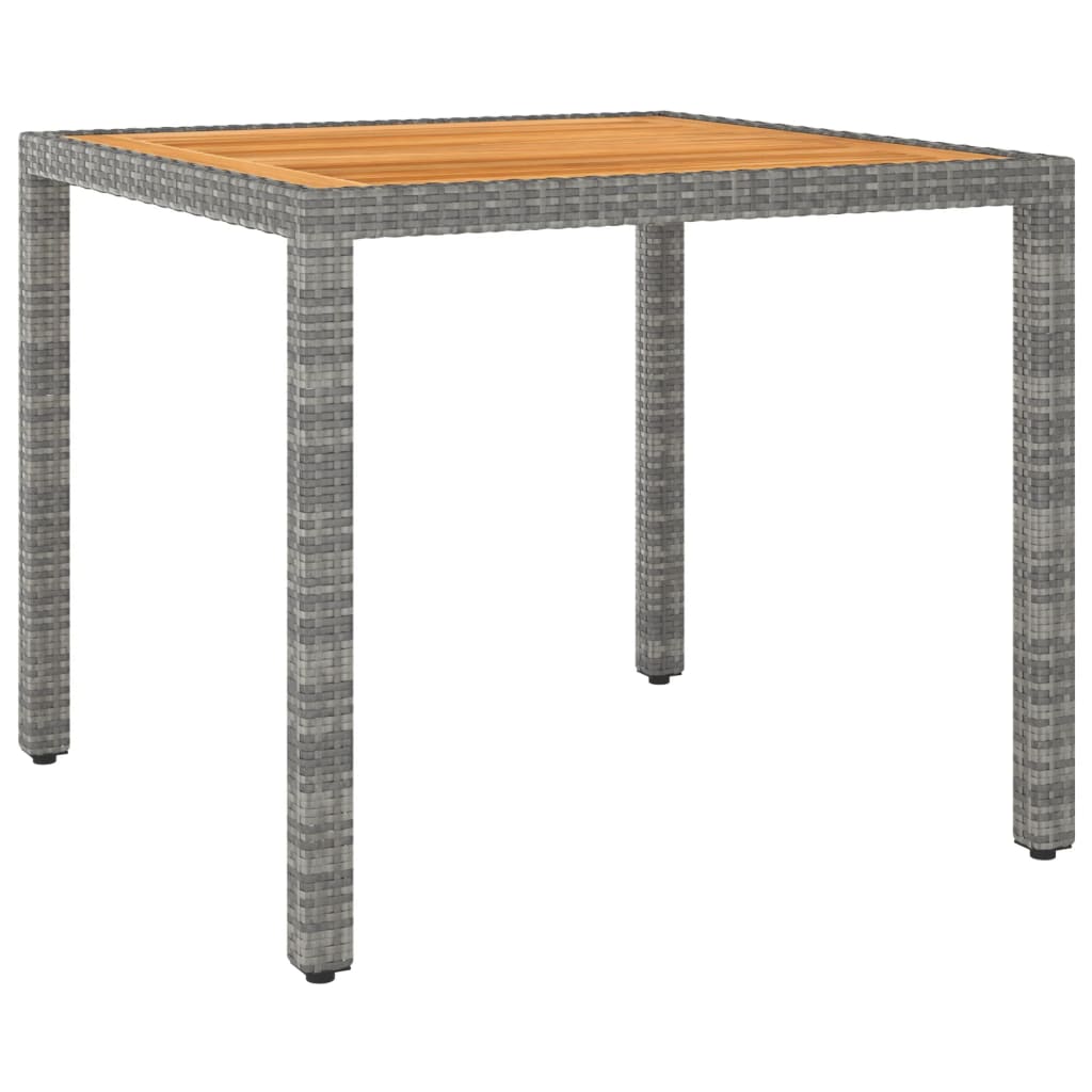 HKH Mesa de Jardim 90x90x75 Cm Vime Pe - Cinzento