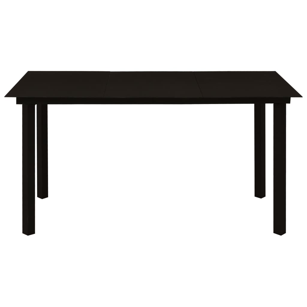 HKH Mesa de Jantar para Jardim Aço e Vidro - Preto