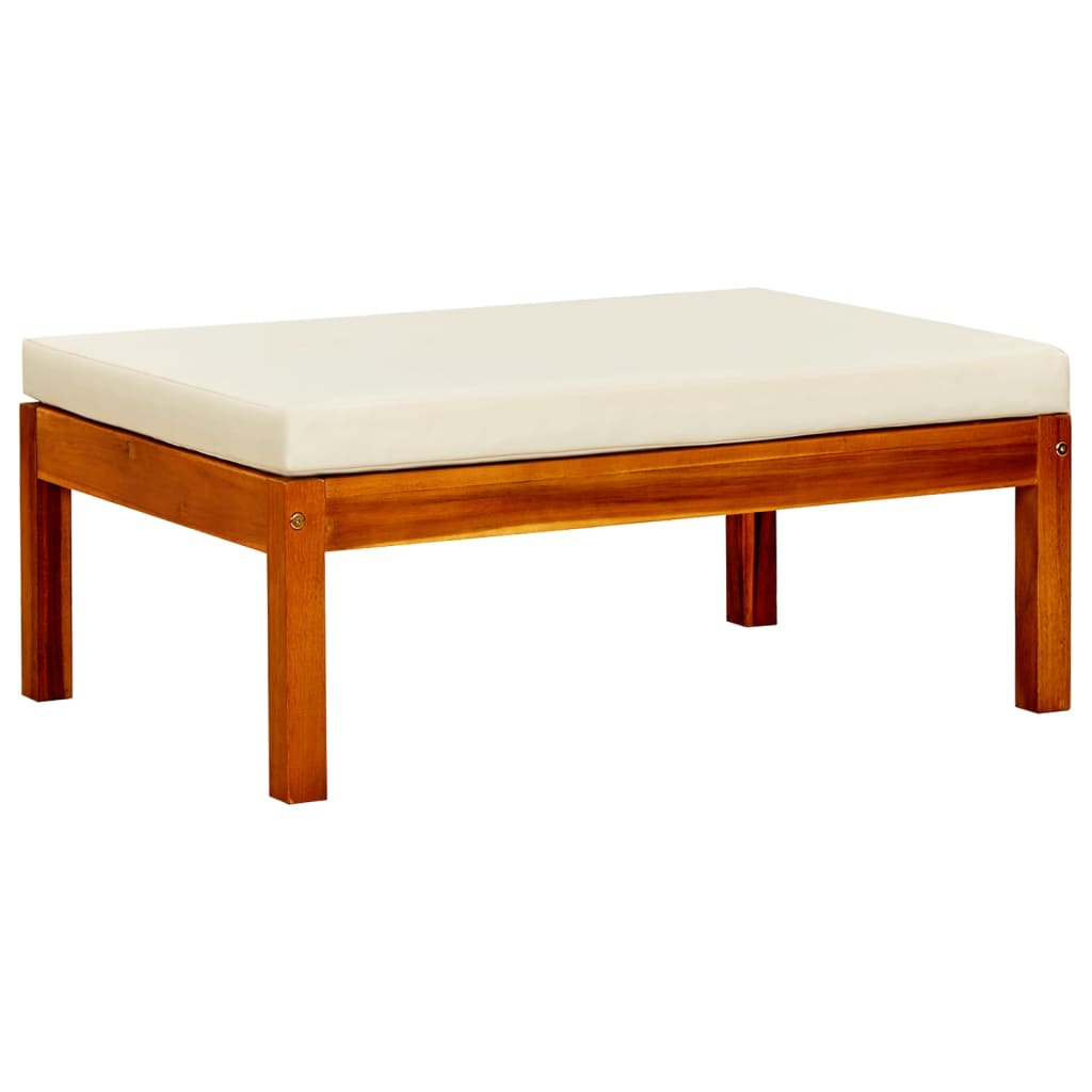 HKH Apoios de Pés para Jardim 2 Pcs Madeira de Acácia Maciça - Creme