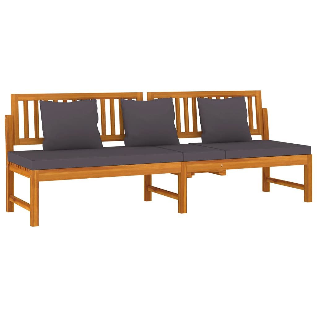 HKH Sofá-cama Com Almofadão 200x60x75 Cm Pinho Maciço Cinza - Marrom