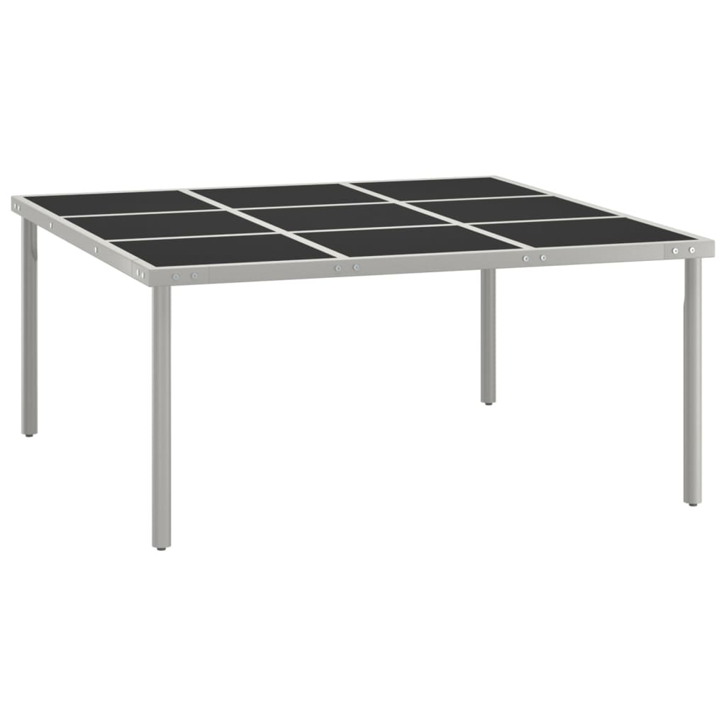 HKH Mesa de Jantar para Jardim 170x170x74,5 Cm Vidro e Aço - Preto