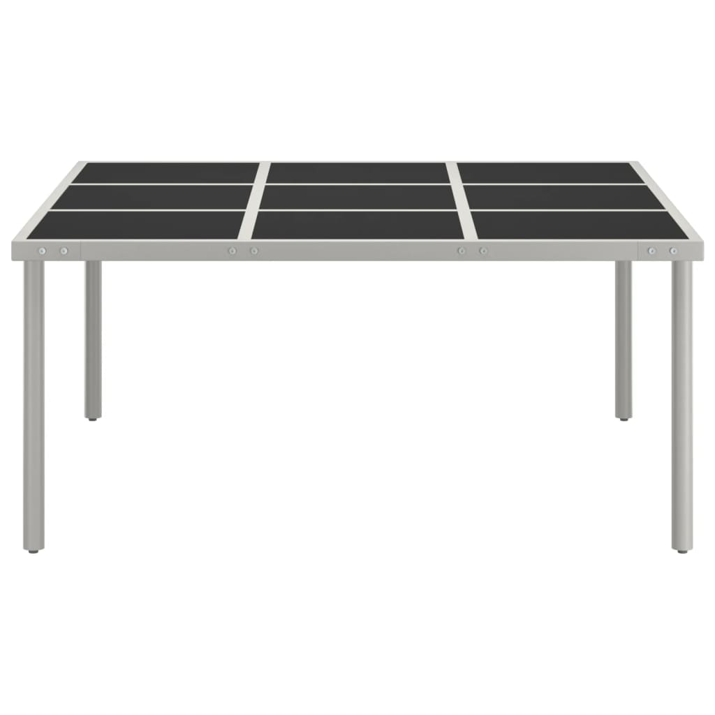 HKH Mesa de Jantar para Jardim 170x170x74,5 Cm Vidro e Aço - Preto