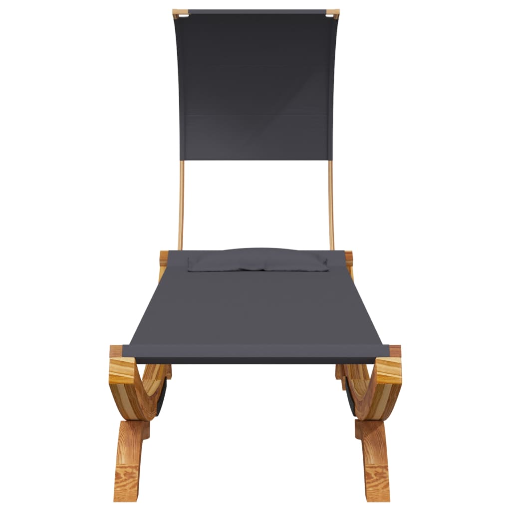 HKH Espreguiçadeira C/ Toldo Madeira Curva - Antracite