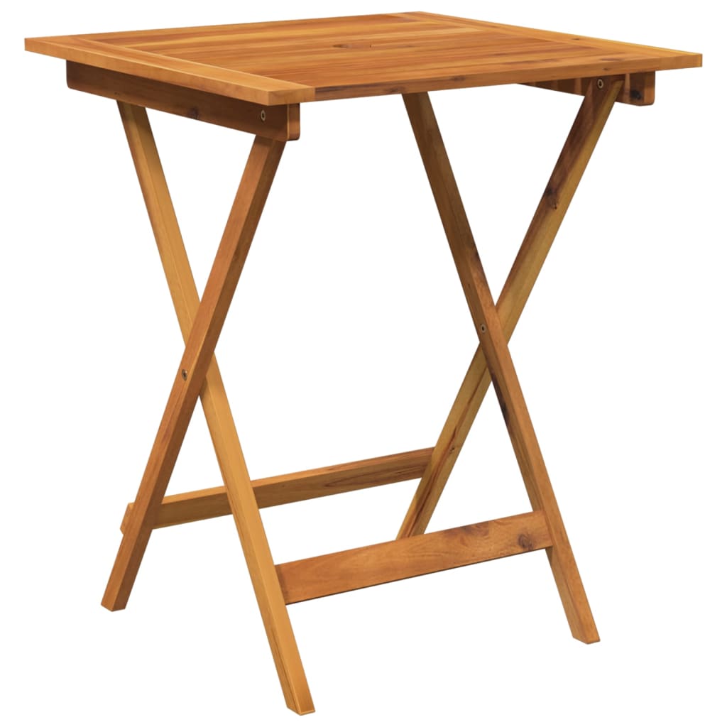 HKH 3 Pcs Conjunto Jantar Dobrável P/ Jardim Madeira Acácia Maciça - Marrom