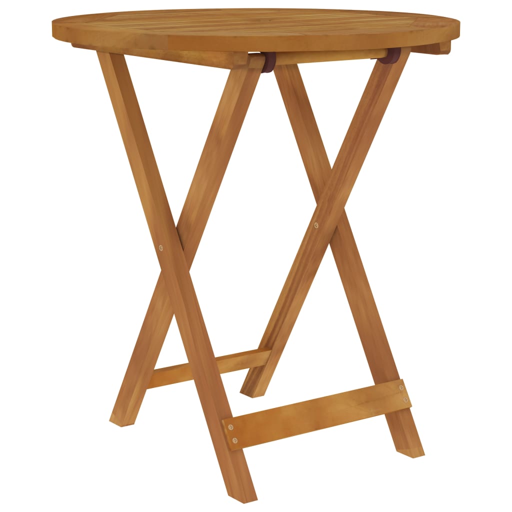 HKH 3 Pcs Conjunto Jantar Dobrável P/ Jardim Madeira Acácia Maciça - Marrom