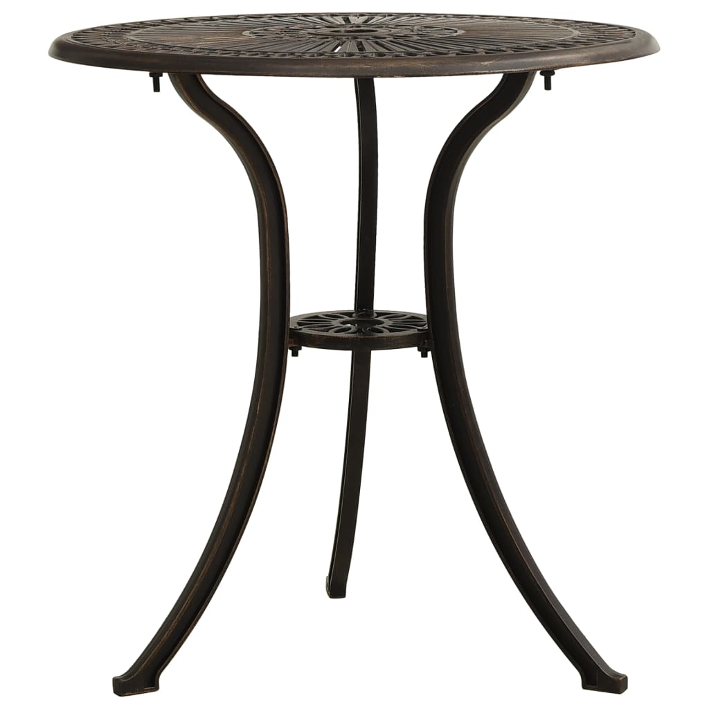 HKH Mesa de Jardim 62x62x65 Cm Alumínio Fundido Bronze - Marrom