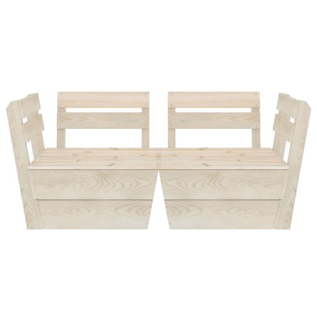 HKH Sofá de Paletes 2 Lugares P/ Jardim Madeira de Abeto Impregnada - Marrom