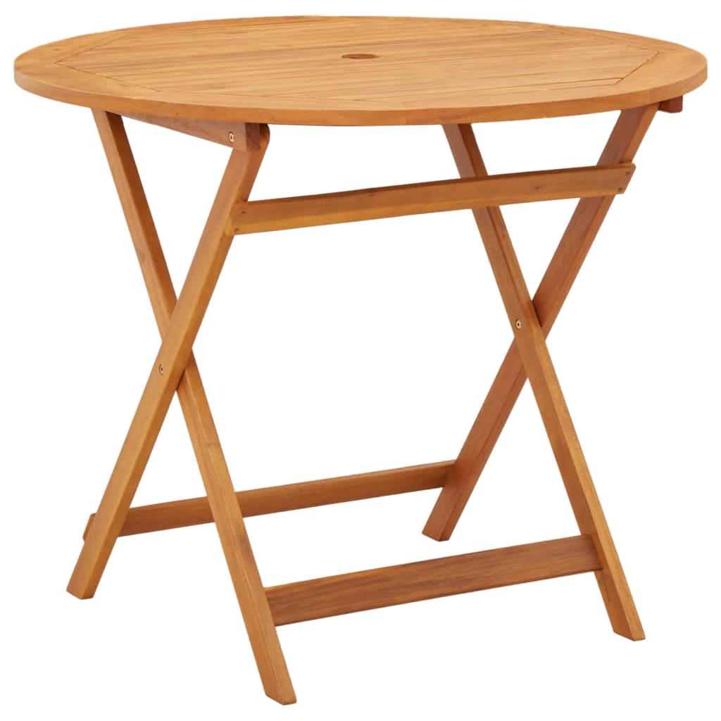 HKH Mesa de Jardim Dobrável Ã˜ Madeira Eucalipto Maciça - Marrom