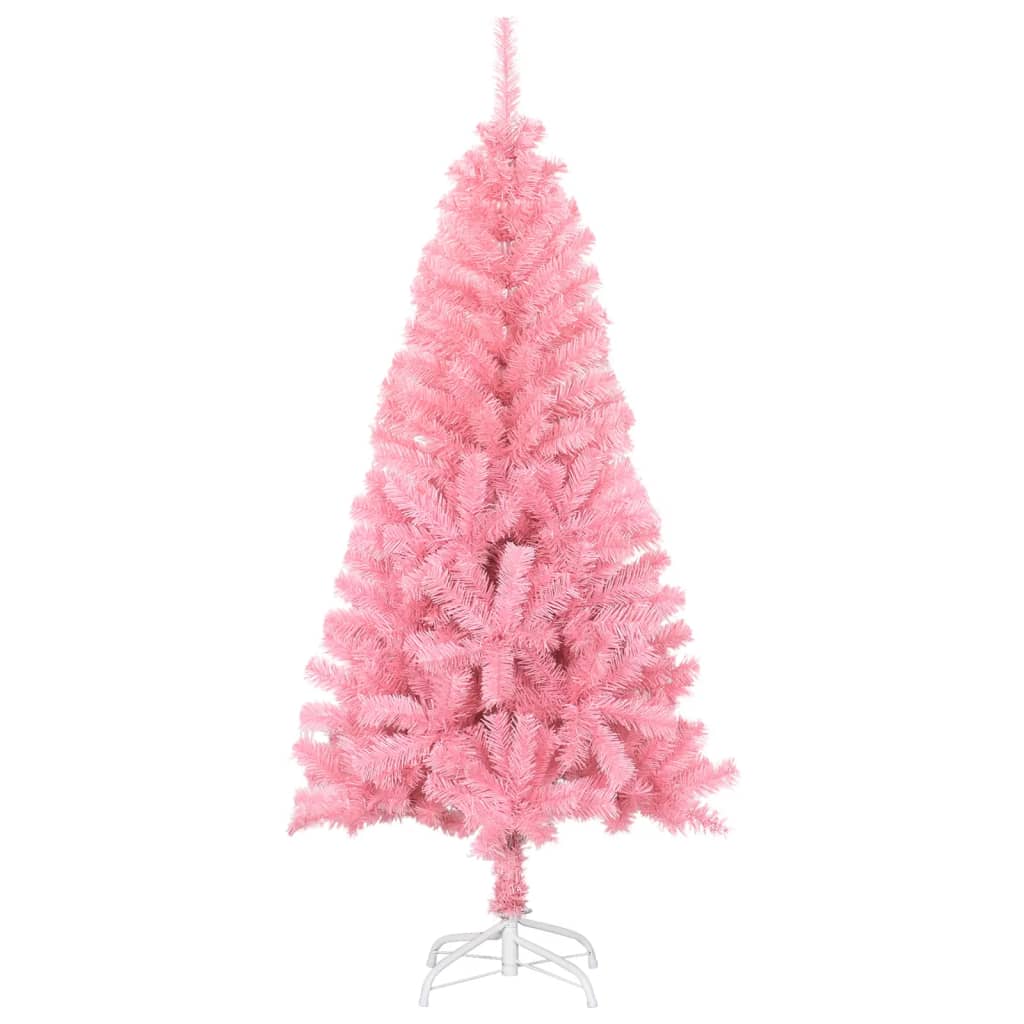 HKH Árvore de Natal Artificial com Suporte Rosa em PVC
