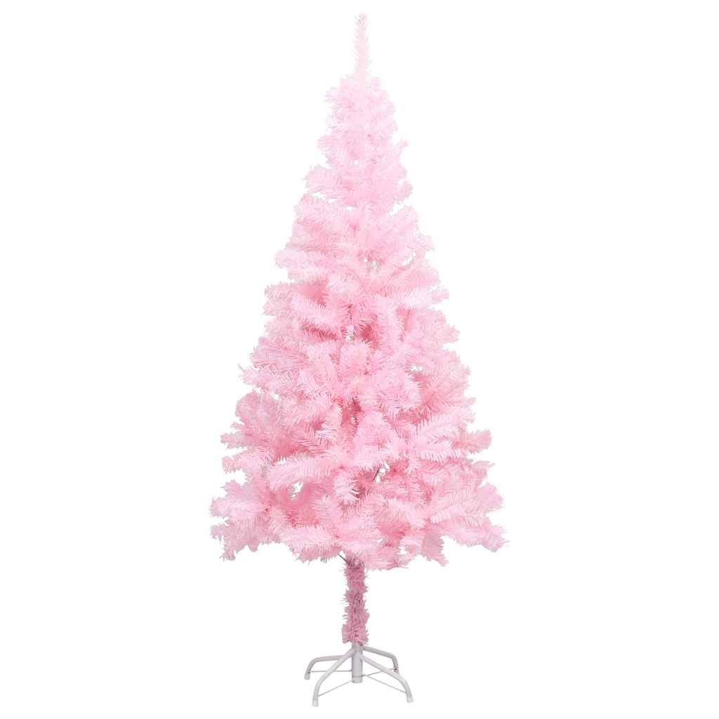 HKH Árvore Natal Artificial Pré-Iluminada com Bolas Rosa em PVC