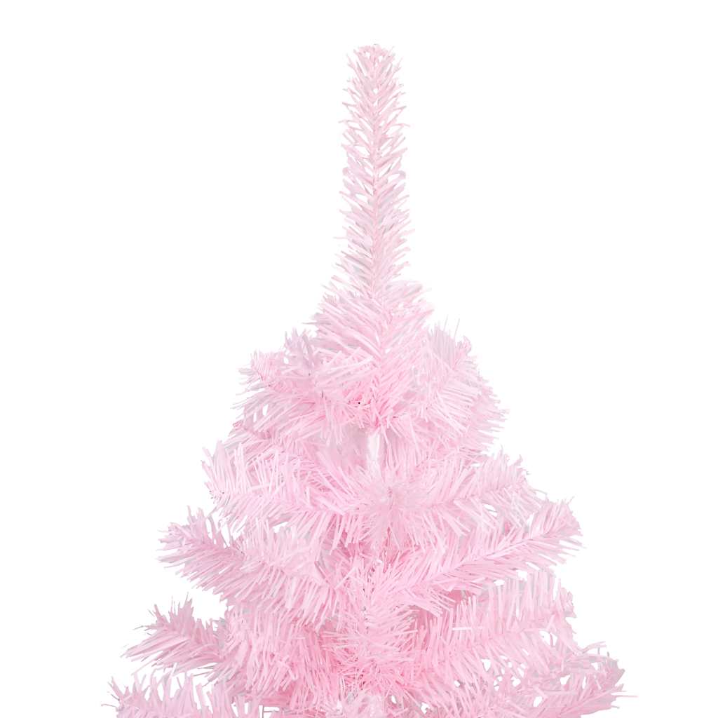 HKH Árvore Natal Artificial Pré-Iluminada com Bolas Rosa em PVC