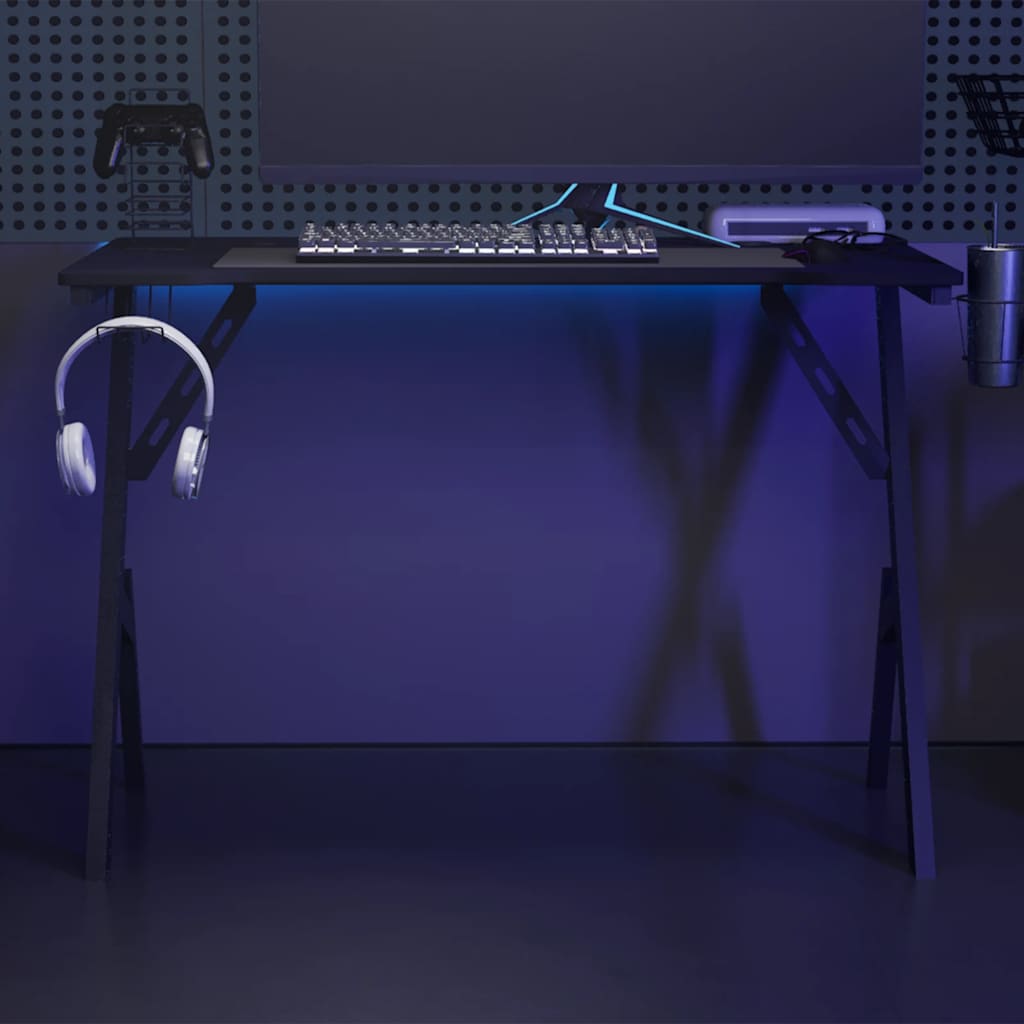 HKH Secretária de Gaming C/ Pernas em Forma de Y - Preto