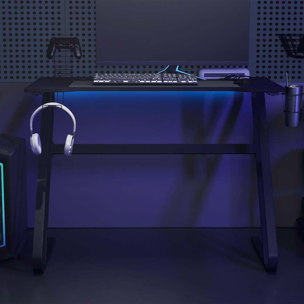 HKH Secretária de Gaming C/ Pernas em Forma de Zz - Preto