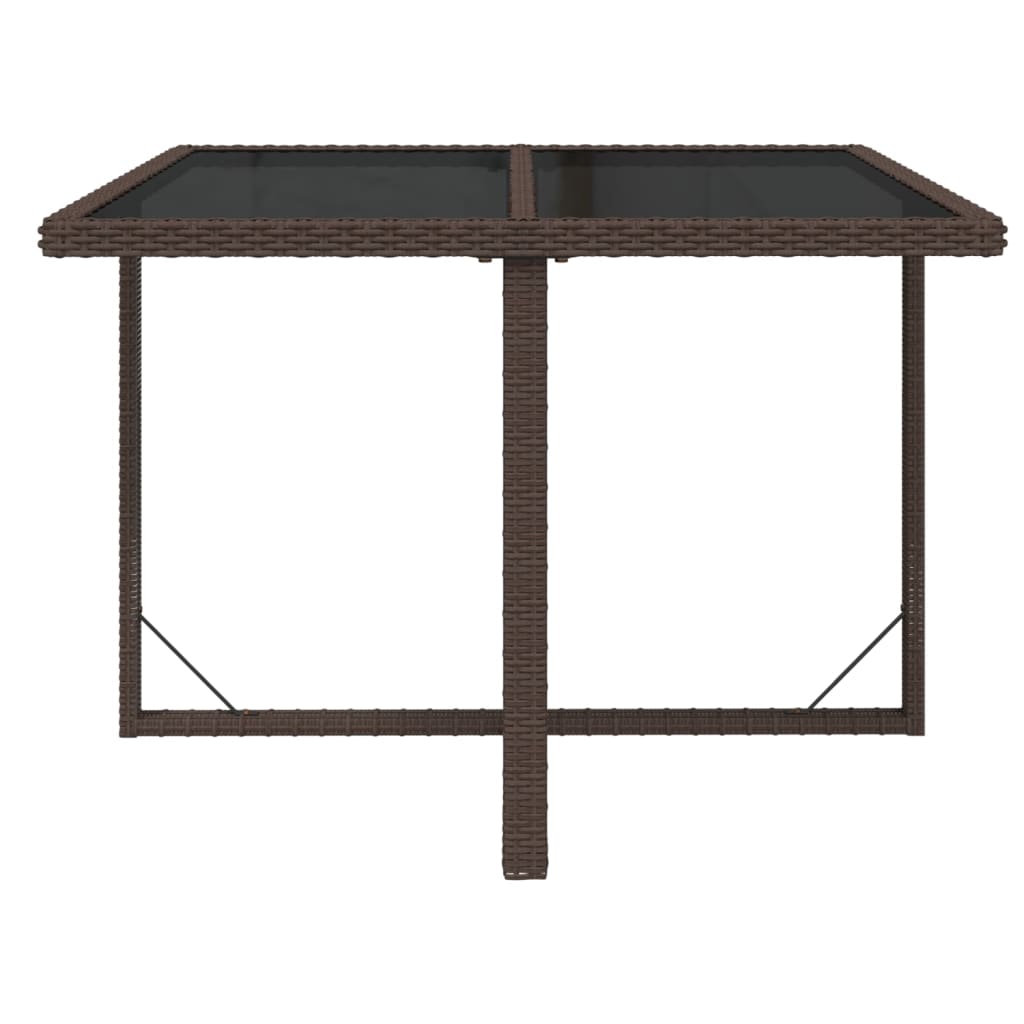 HKH Mesa de Jardim 109x107x74 Cm Vime Pe e Vidro Castanho - Marrom