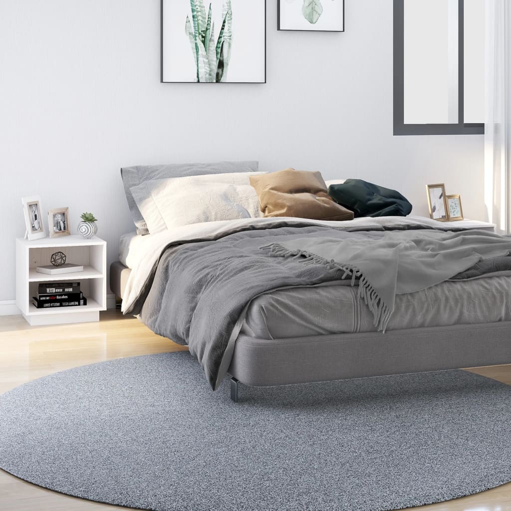 HKH Conjunto de 2 Mesas de Cabeceira Maciço Branco em Pinho