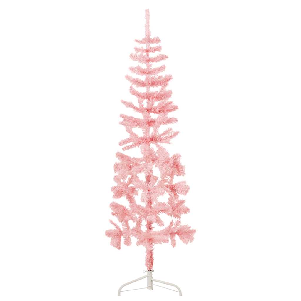 HKH Meia Árvore de Natal Fina com Suporte - Rosa