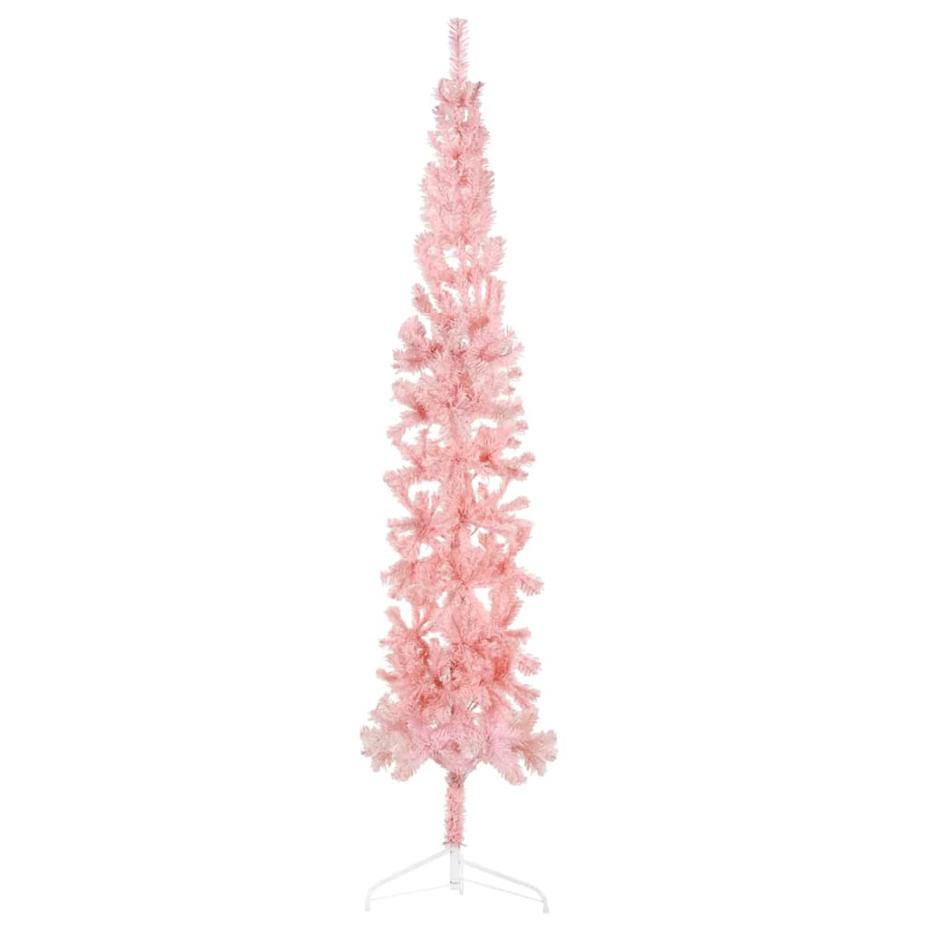 HKH Meia Árvore de Natal Fina com Suporte - Rosa