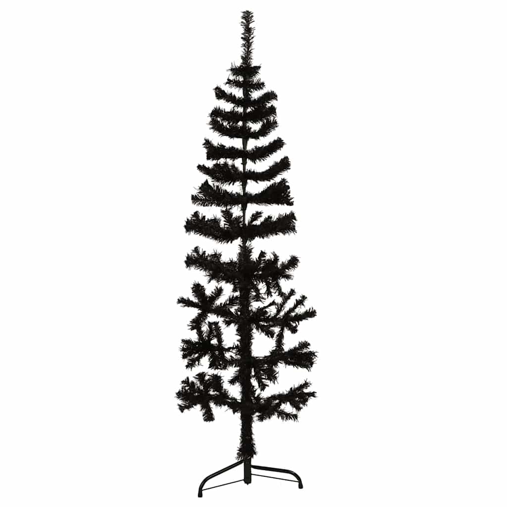 HKH Meia Árvore de Natal Fina com Suporte - Preto