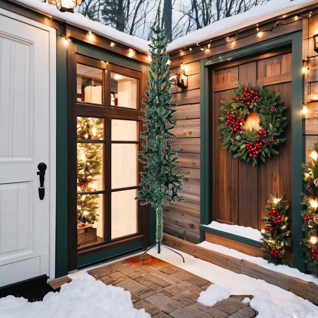 HKH Meia Árvore de Natal Fina com Suporte - Verde