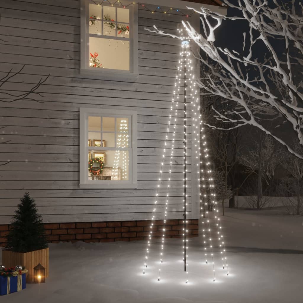 HKH Árvore de Natal com Espigão e 310 Luzes LED - Branco Frio