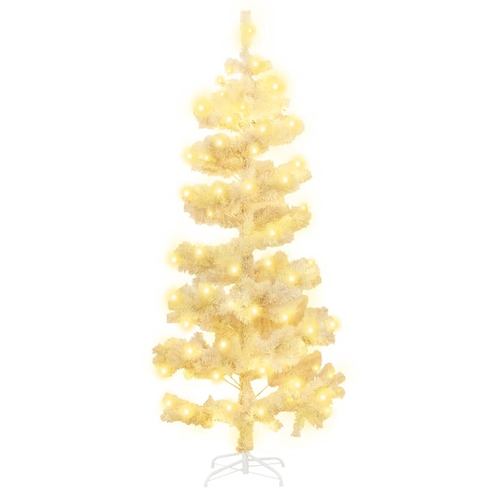 HKH Árvore de Natal Rotativa Pré-Iluminada + Suporte Branco em PVC