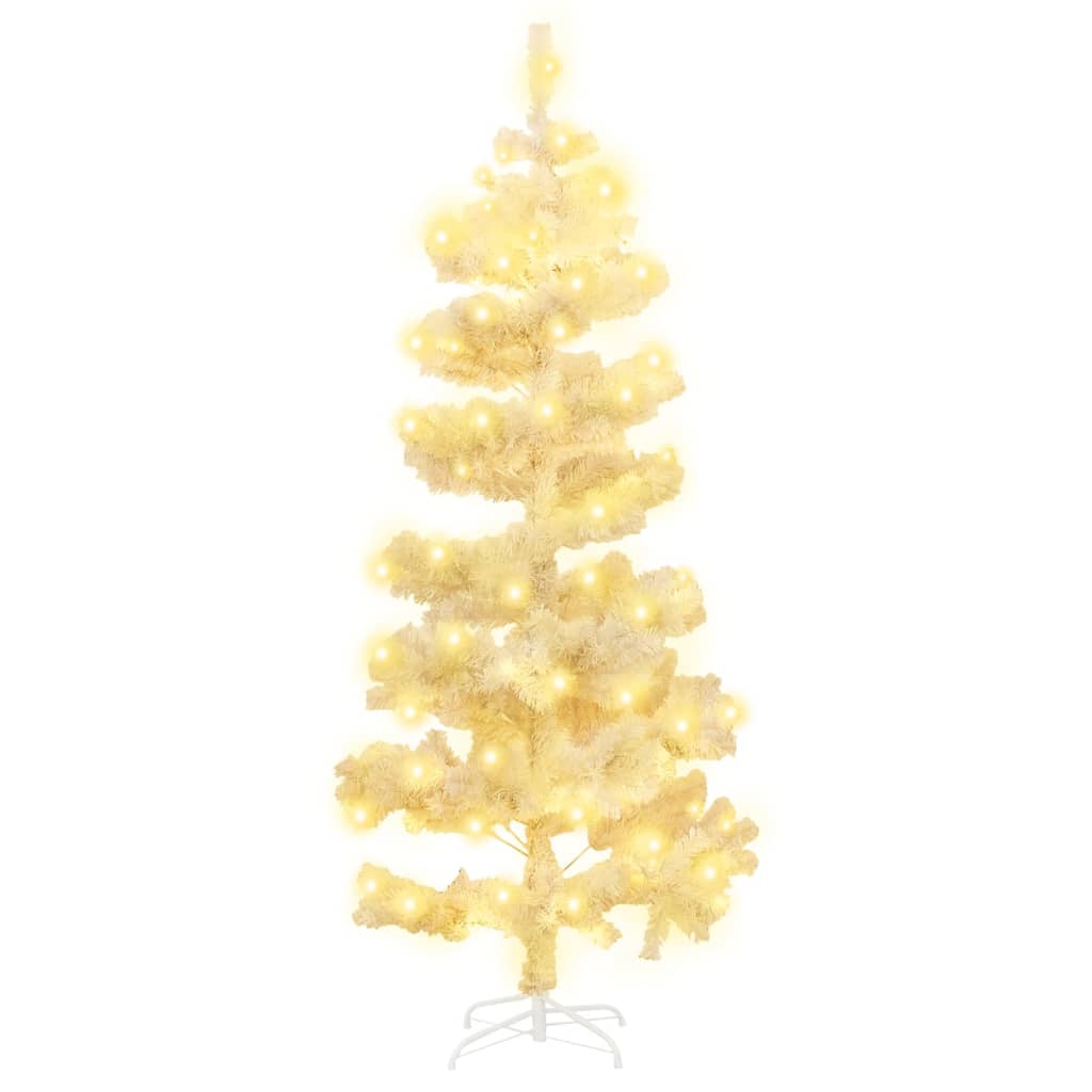HKH Árvore de Natal Rotativa Pré-Iluminada + Suporte Branco em PVC