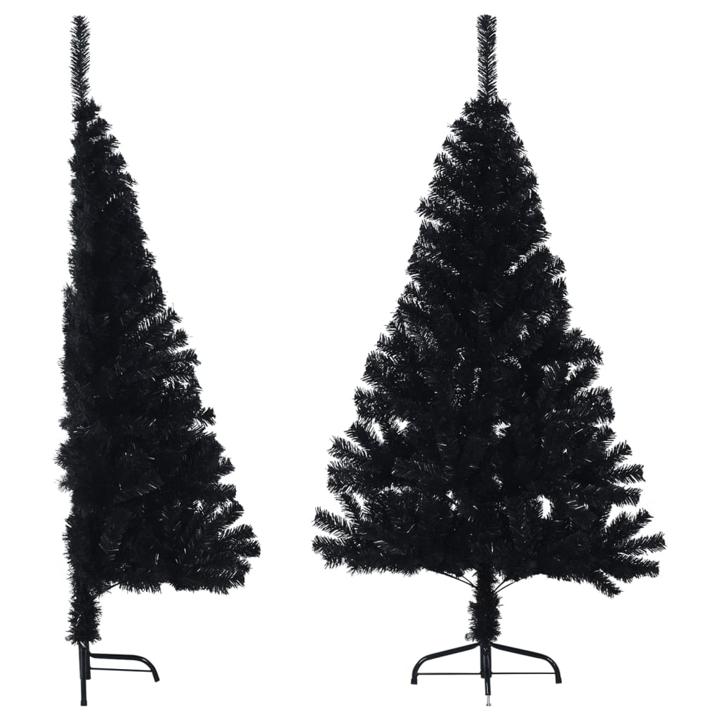 HKH Meia Árvore de Natal Artificial com Suporte Preto em PVC