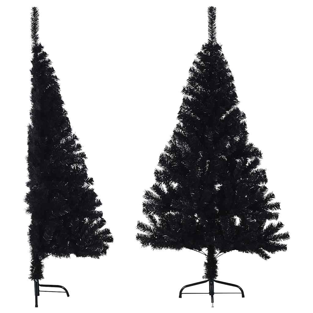 HKH Meia Árvore de Natal Artificial com Suporte Preto em PVC