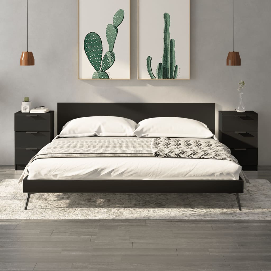 HKH Conjunto de 2 Mesas de Cabeceira - Branco