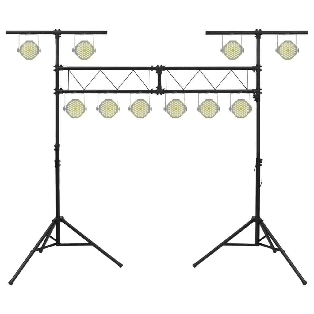HKH Suporte de Iluminação em Aço 338x115x(180-300) cm  - Preto